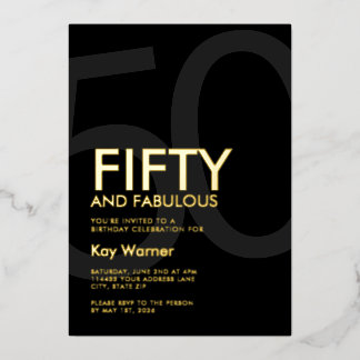 Modern Fifty and Fabulous Bold 50th Birthday Party