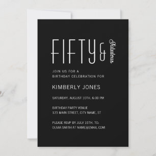 Modern Fifty And Fabulous Bold 50th Birthday Party Invitation