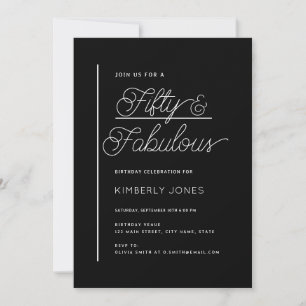 Modern Fifty and Fabulous Bold 50th Birthday Party Invitation