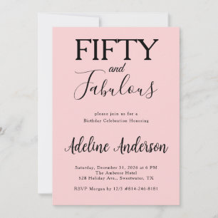 Modern Fifty and Fabulous Bold 50th Birthday Party Invitation