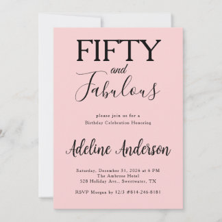 Modern Fifty and Fabulous Bold 50th Birthday Party Invitation