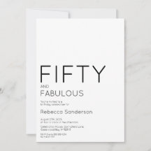 Modern Fifty and Fabulous Bold 50th Birthday Party