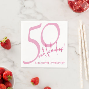 Modern Fifty and Fabulous Bold 50th Birthday Party Napkin