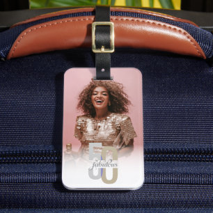 Modern Fifty & Fabulous 50th Birthday Elegant Luggage Tag