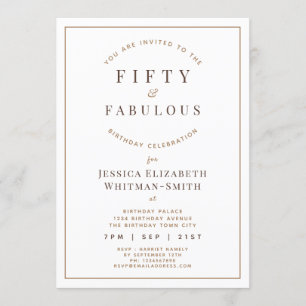 Modern Fifty & Fabulous Birthday Invitation