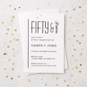 Modern Fifty & Fabulous Bold 50th Birthday Party Invitation