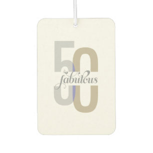 Modern Fifty & Fabulous Elegant 50th Birthday Car Air Freshener