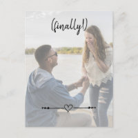 Modern Finally Heart Cute Engagement Save The Date