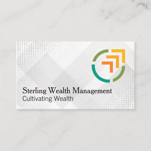 Modern Financial Arrows Logo Business Card (Front)