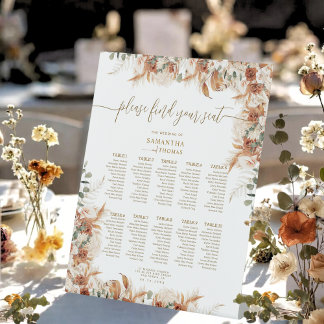 Modern Find Your Seat Wedding Seating Chart Pedestal Sign