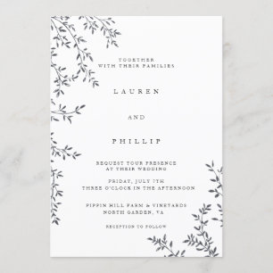 Modern Fine Art Floral Wedding Invitations
