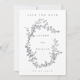 Modern Fine Art Floral Wreath Save The Date Cards