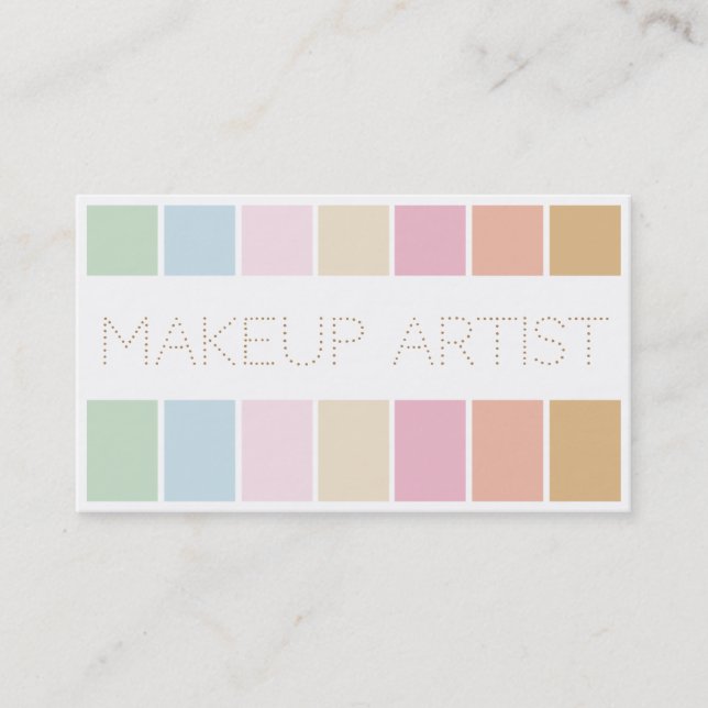 modern fine colour pastel palette makeup artist business card (Front)