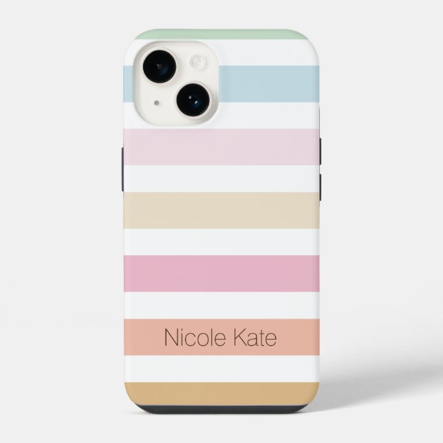 modern fine pastel colour monogram Case-Mate iPhon iPhone Case (Back)