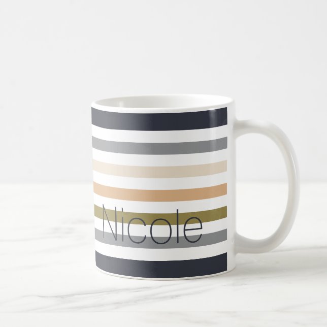 modern fine pastel colours monogram coffee mug (Right)