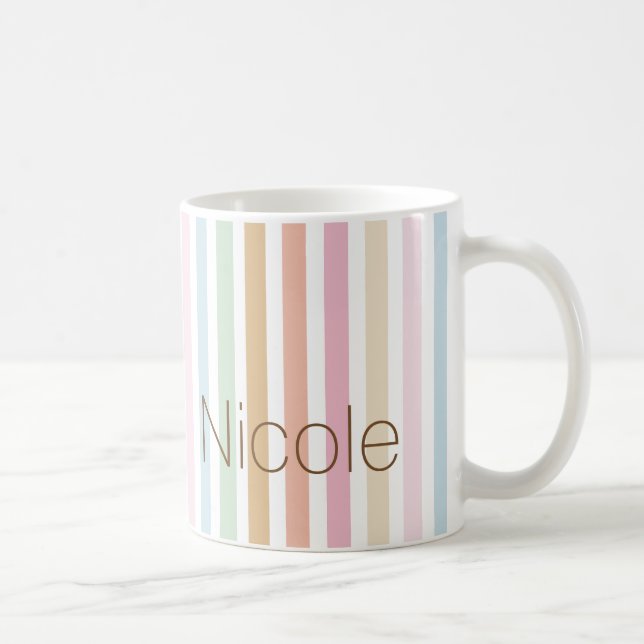 modern fine pastel colours monogram coffee mug (Right)