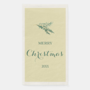 Modern fir tree branch for Christmas Napkin