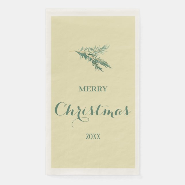 Modern fir tree branch for Christmas Napkin (Front)