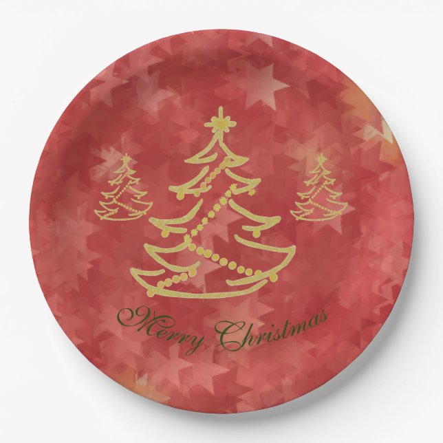 modern fir tree paper plate (Front)
