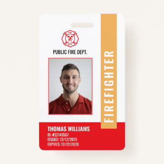 Modern Fire Department Firefighter ID Badge