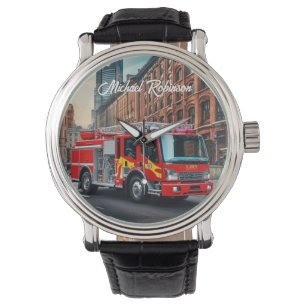 Modern Fire Truck in City Watch