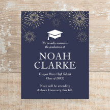 Modern Fireworks Graduation Announcement