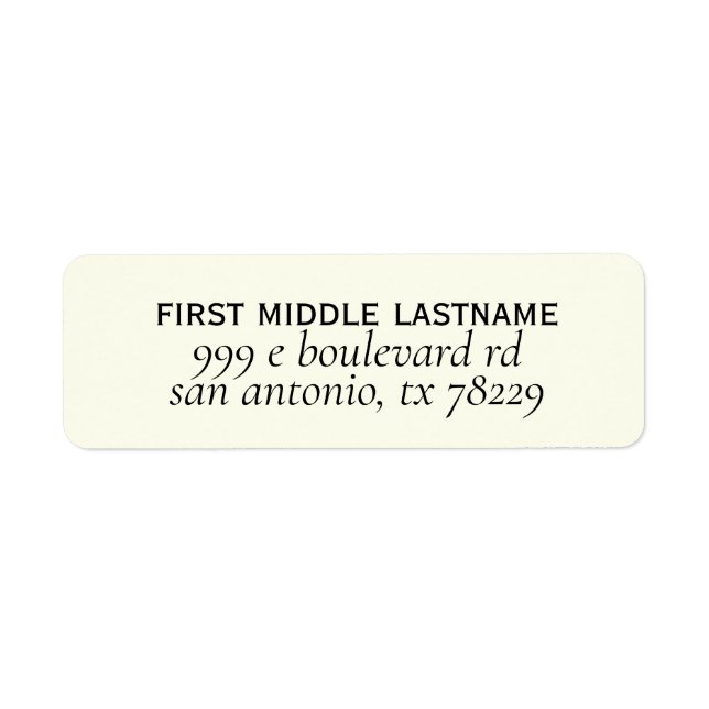 Modern First and Last Name Return Address (Front)