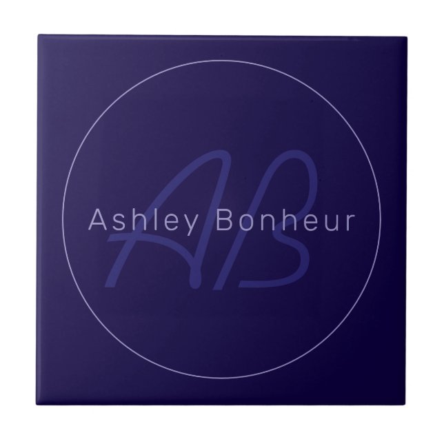 Modern First and Last Name w/Monogram Tile (Front)