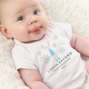 Modern First Christmas Cosy Reindeer Baby Bodysuit