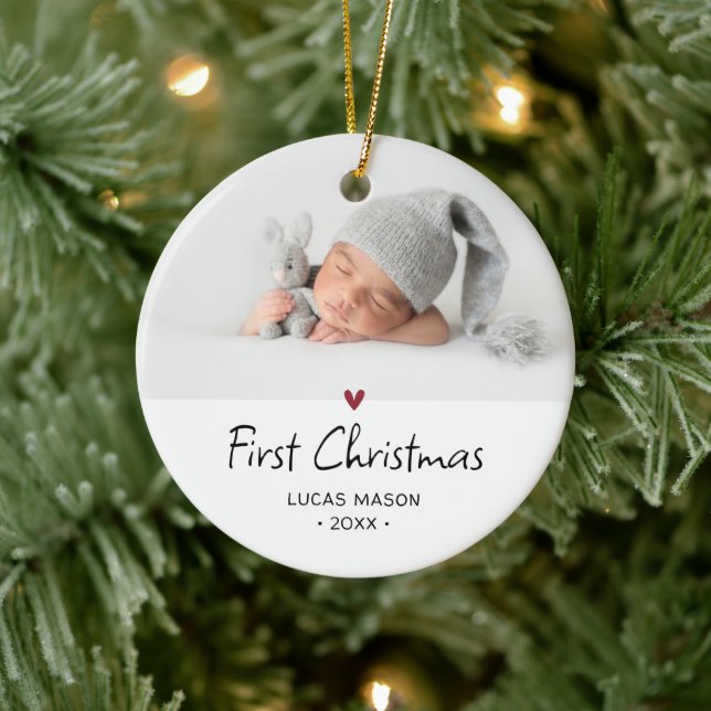 Modern First Christmas Photo Baby Ceramic Tree Decoration (Tree)