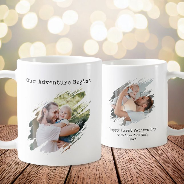 Modern First Fathers Day 2 Photo Coffee Mug (Creator Uploaded)