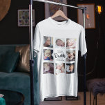 Modern | First Fathers Day | Photo Collage T-Shirt<br><div class="desc">Modern photo collage for all the first time dads this fathers day, with the template message which reads 'HAPPY 1ST FATHERS DAY DADDY WITH LOVE MOMMY & ROSIE'. Featuring 8 square photographs. easy to personalize and all completely editable for you to add your own message and who it is for....</div>