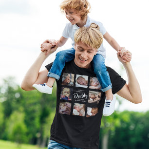 Modern First Fathers Day Photo Collage T-Shirt