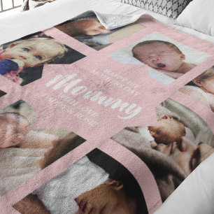 Modern First Mothers Day Photo Collage Fleece Blanket