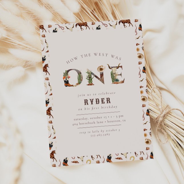 Modern First Rodeo Western Boys 1st Birthday Invitation (Creator Uploaded)