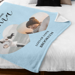 Modern First Time Mama   2 Heart Photo Fleece Blan Blanket