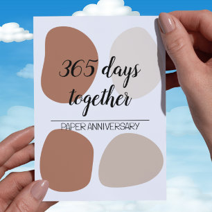 Modern first wedding anniversary card