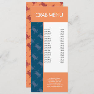 Modern Fish Seafood Crab Restaurant Pattern Menu