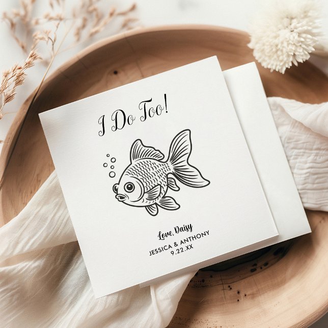 Modern Fish Wedding Cocktail Napkins  (Creator Uploaded)