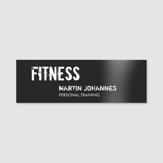 Modern Fitness Personal Trainer Name Tag (Front)