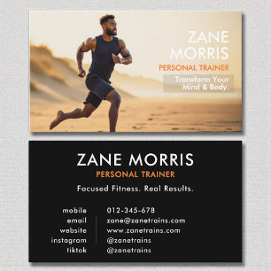 Modern Fitness Personal Trainer Photo  Business Card