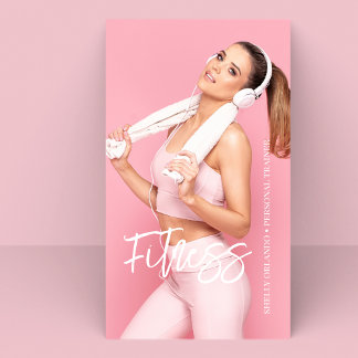 Modern Fitness | Personal Trainer QR Code Photo Business Card