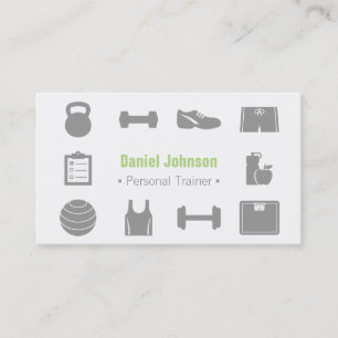 Modern Fitness Personal Training Business Cards