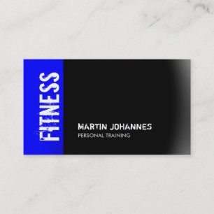 Modern Fitness Sport Blue Grey Business Card