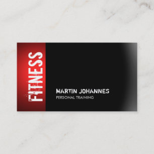 Modern Fitness Sport Red Grey Business Card