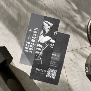 Modern Fitness Trainer Bodybuilding Gym Instructor Business Card