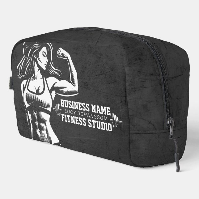 Modern Fitness Trainer Bodybuilding Gym Instructor Dopp Kit (Right Corner)