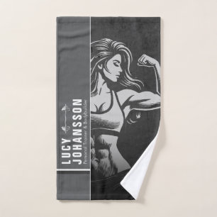 Modern Fitness Trainer Bodybuilding Gym Instructor Hand Towel