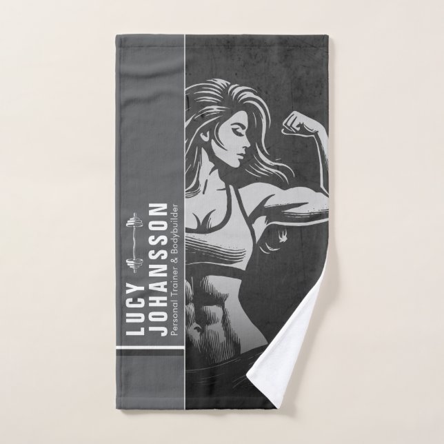 Modern Fitness Trainer Bodybuilding Gym Instructor Hand Towel (Hand Towel)