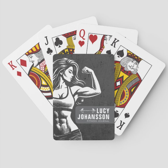 Modern Fitness Trainer Bodybuilding Gym Instructor Playing Cards (Back)